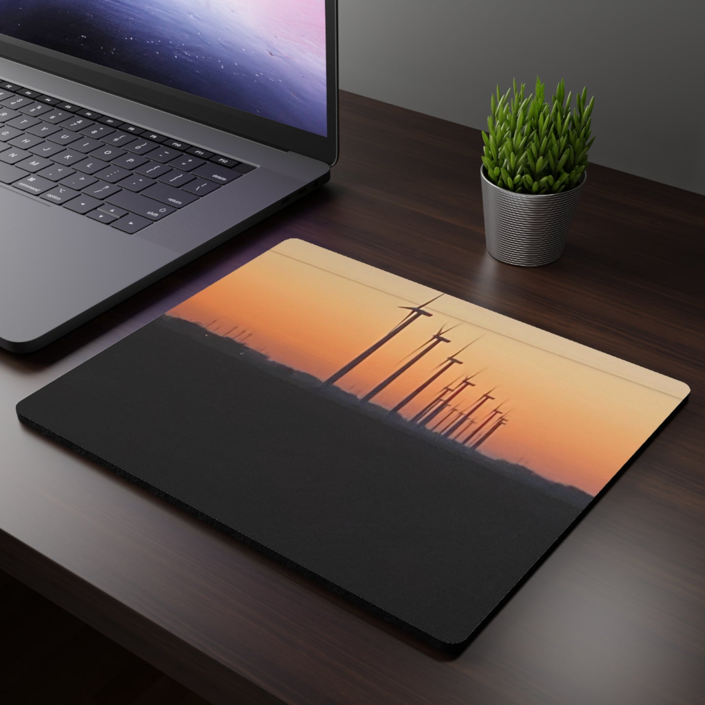 NN Rectangular Mouse Pad Centered Wind Turbines