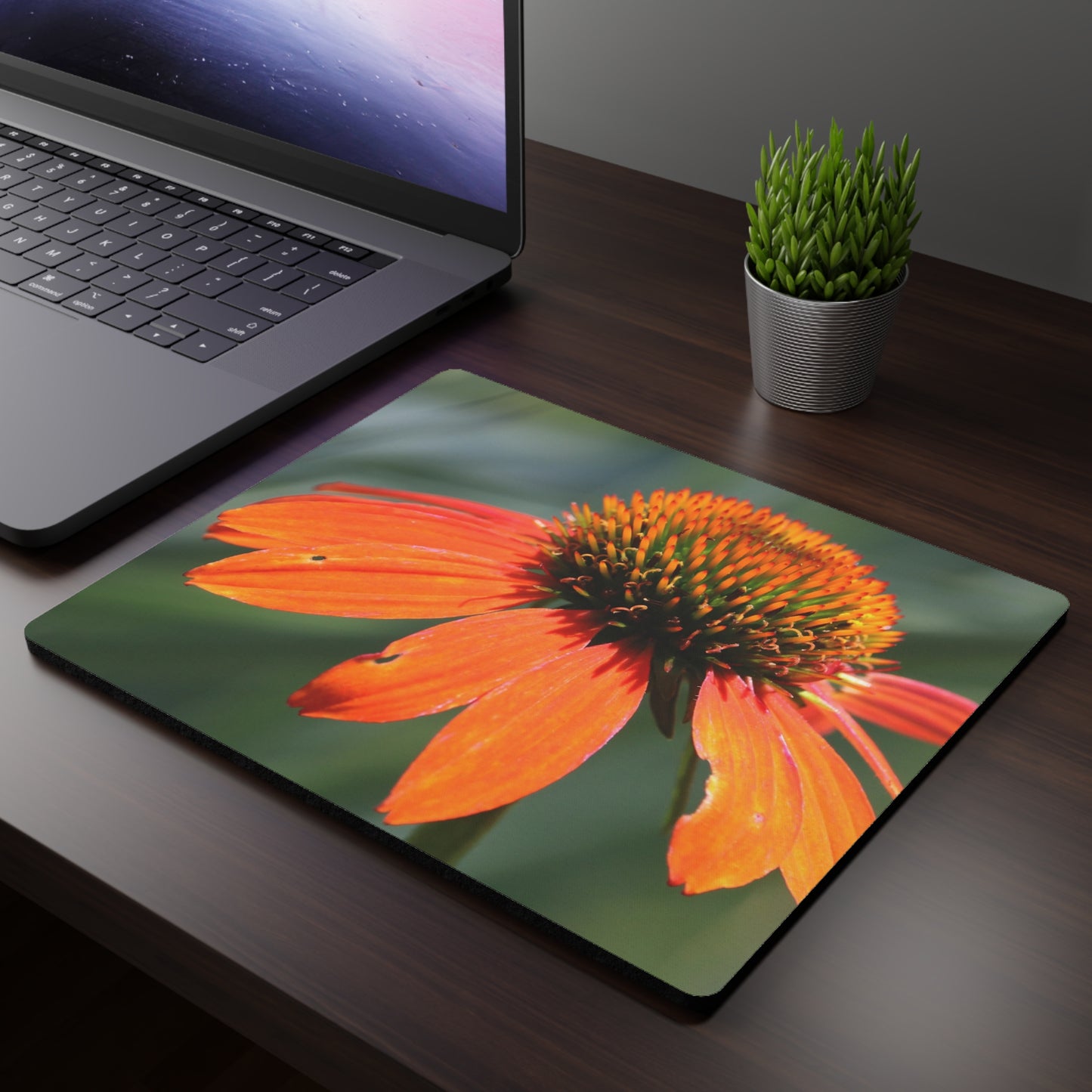 NN Rectangular Mouse Pad Orange Petal Flower