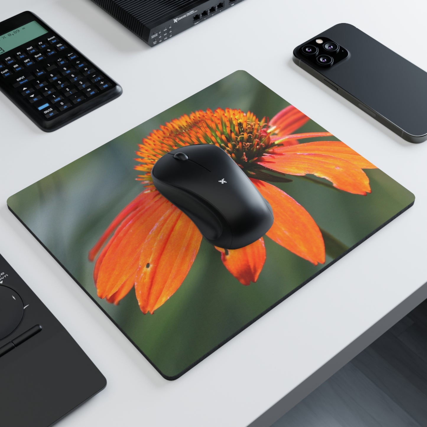 NN Rectangular Mouse Pad Orange Petal Flower