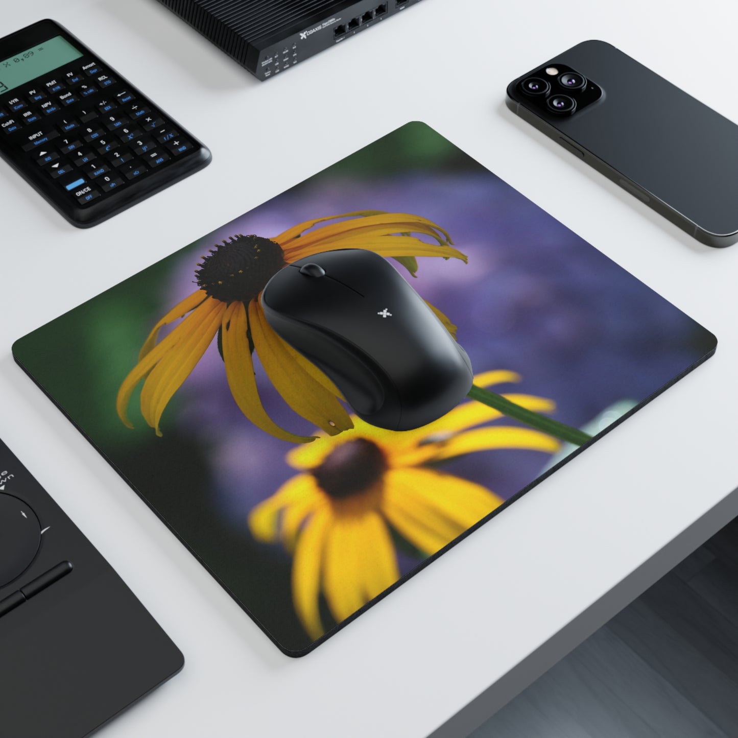 NN Rectangular Mouse Pad 2 Black Eyed Susans & Purple