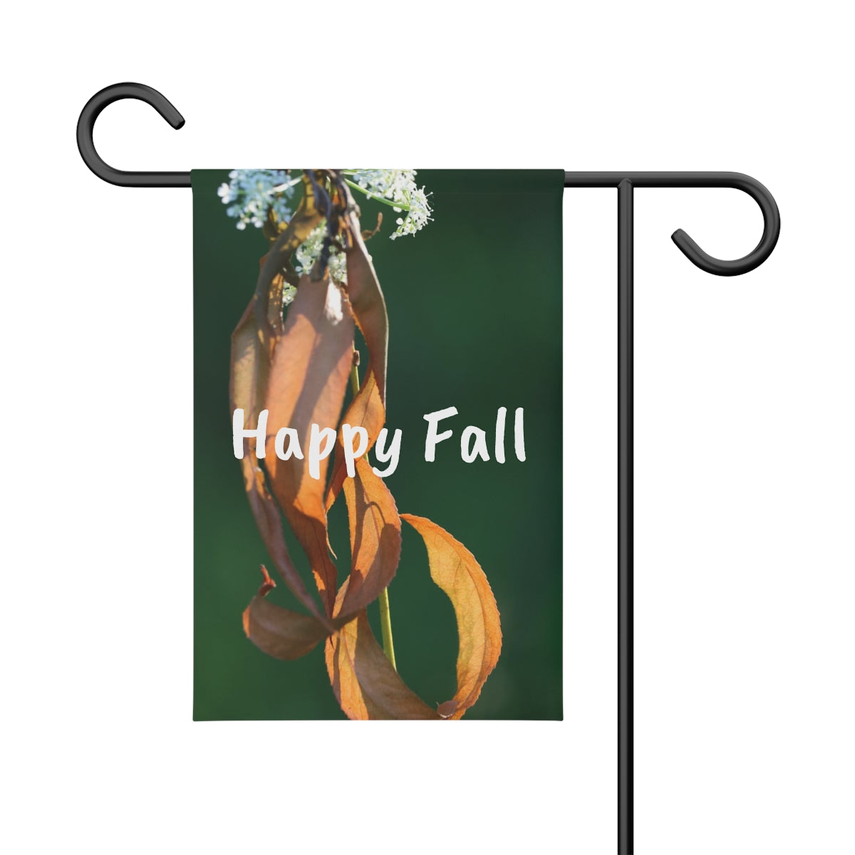 NN Garden Banner White Flowers & Brown Leaves