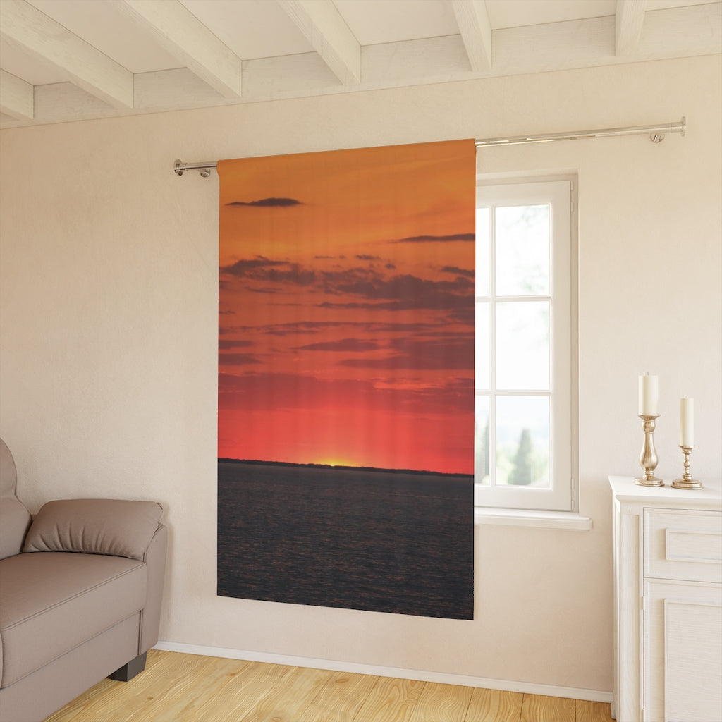 NN Window Curtains (1 Piece) Orange Skies Over Waters