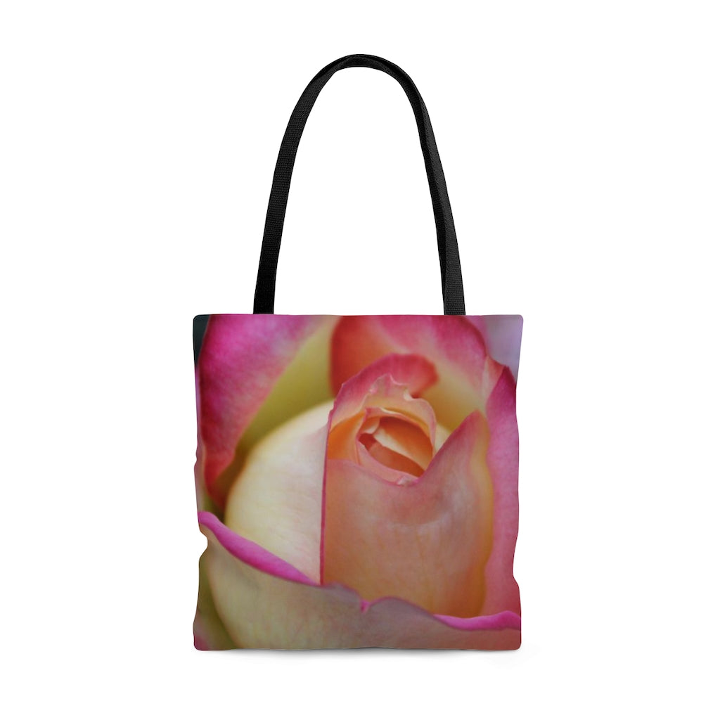 NN AOP Tote Bag (Ms) Close Pink & Yellow Rose