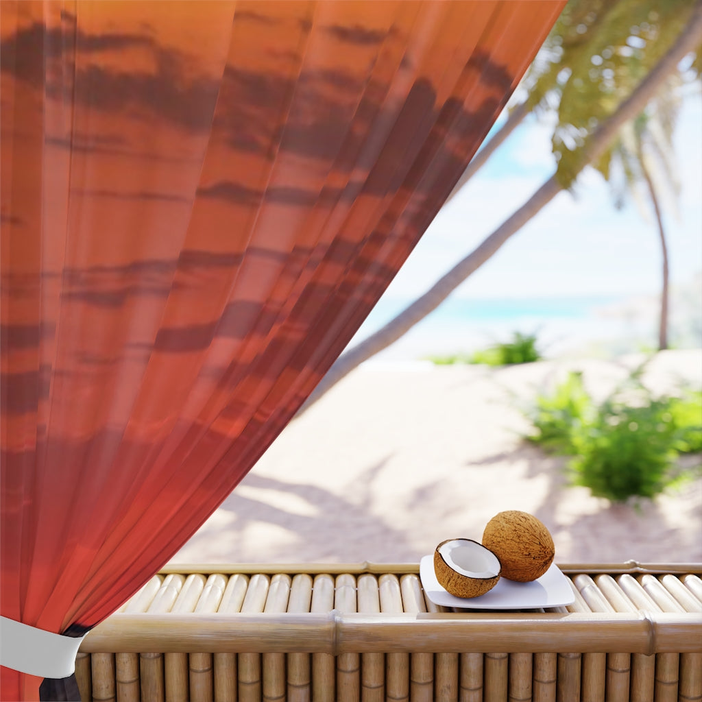NN Window Curtains (1 Piece) Orange Skies Over Waters