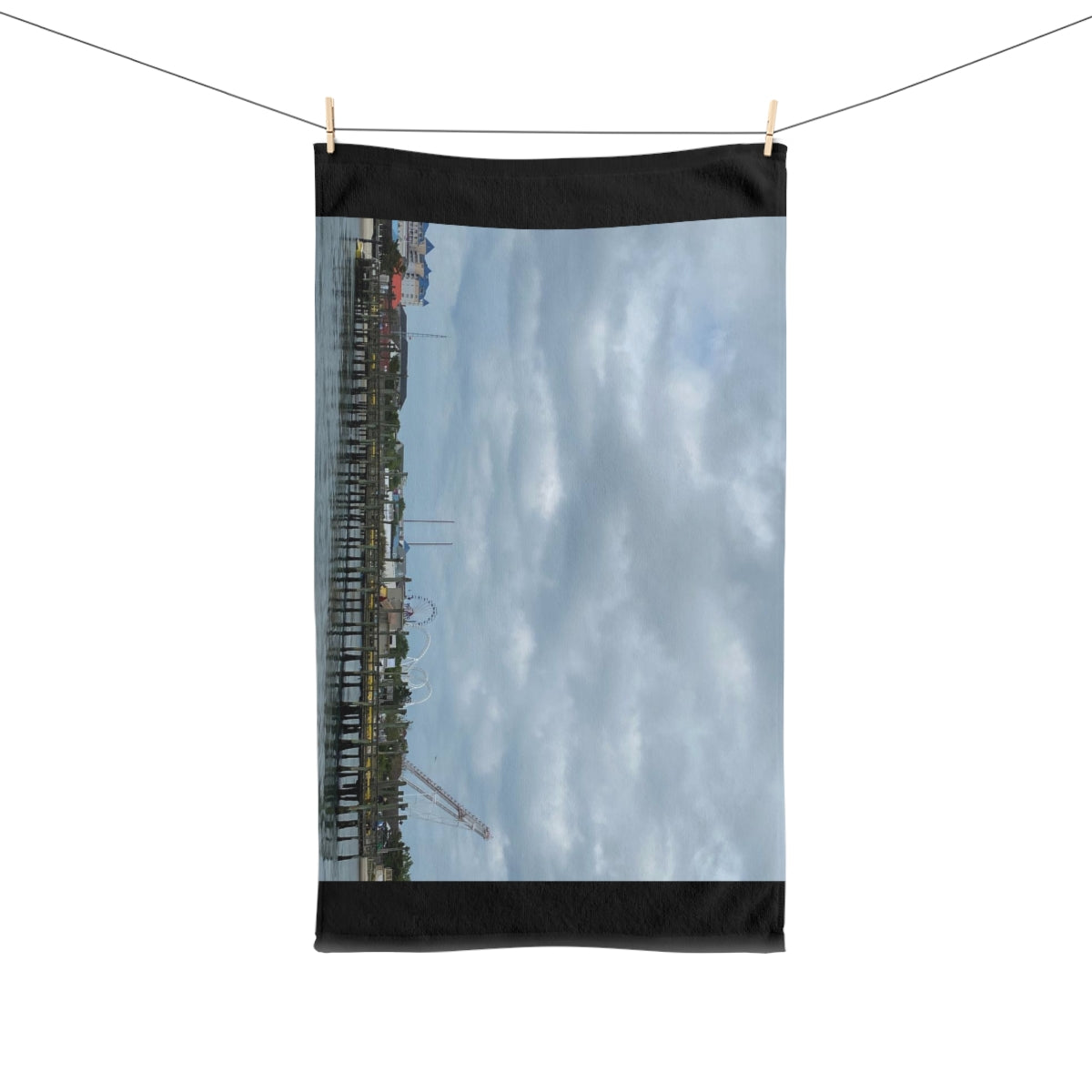 NN Fishing Hand Towel Coming In OCMD Oceanic Fishing Pier & Clouds