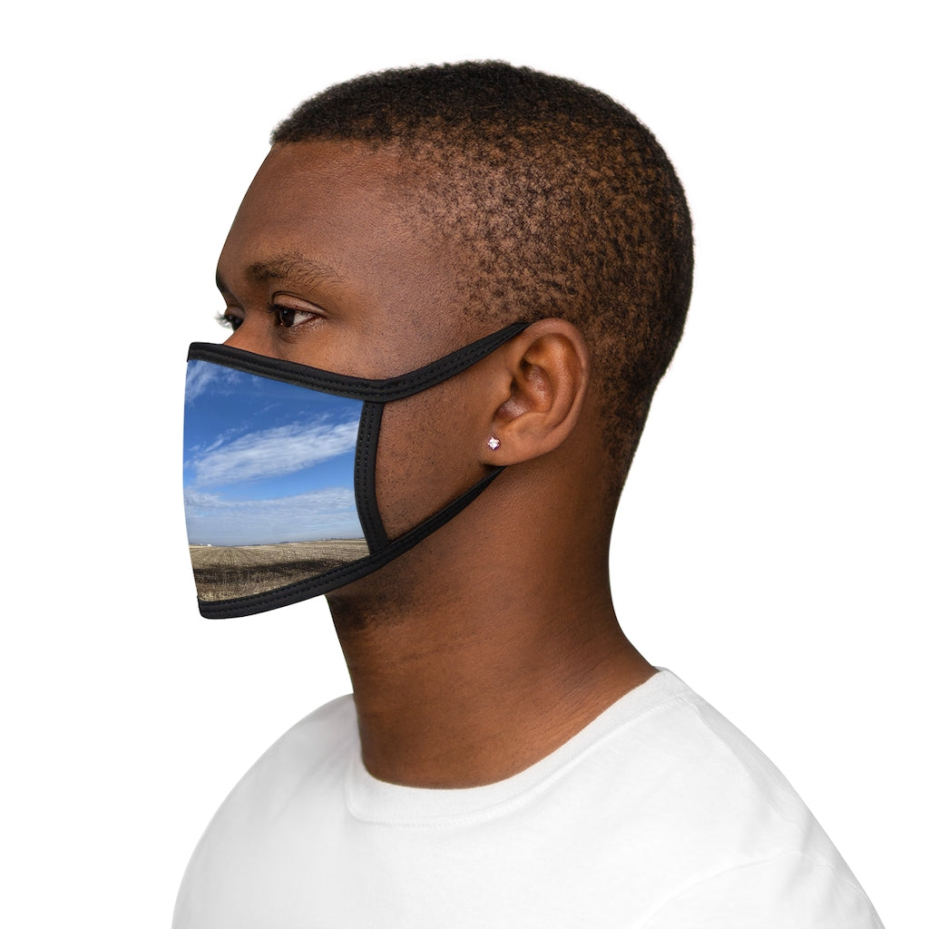 NN Mixed-Fabric Face Mask Blue Sky Clouds & A Field