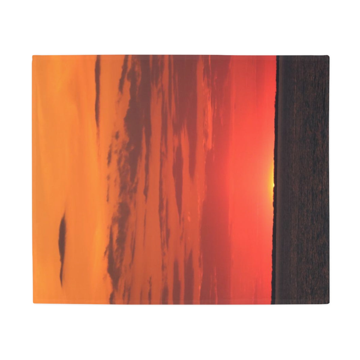 NN Plush Fleece Blanket Orange Skies Over Water