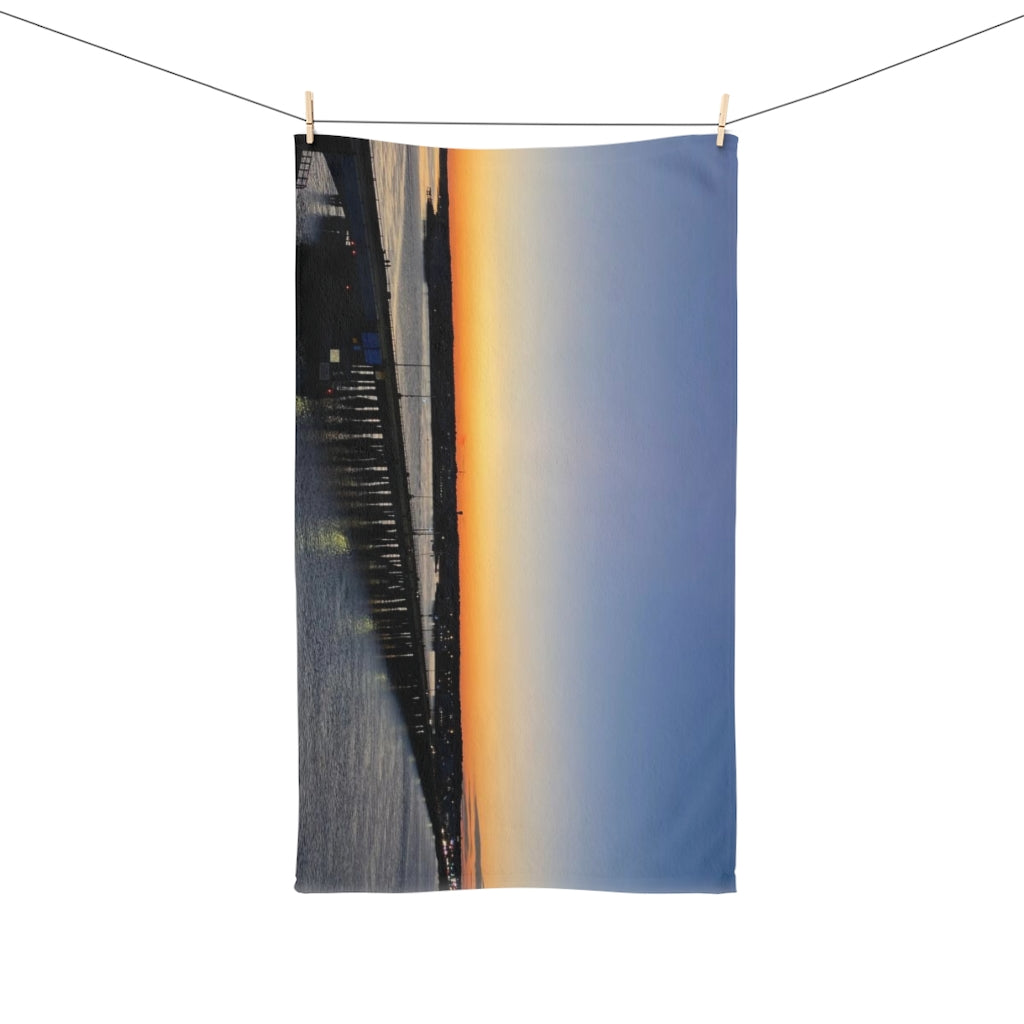 NN Fishing Hand Towel Blue Sky OCMD Bridge Over Water