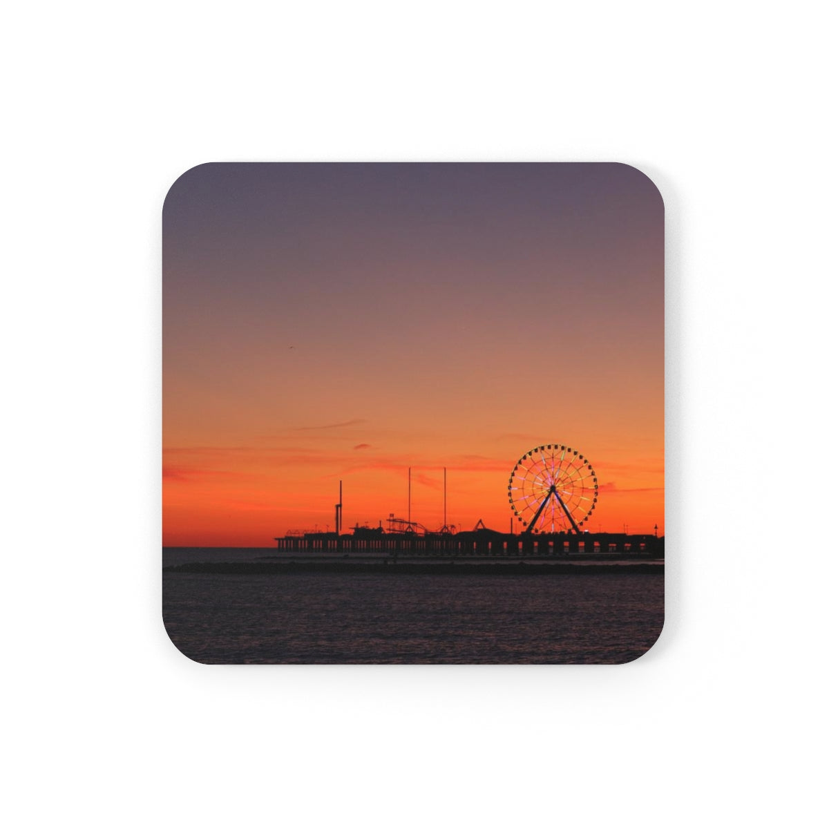 NN Cork Back Coaster Orange ACNJ Ferris Wheel