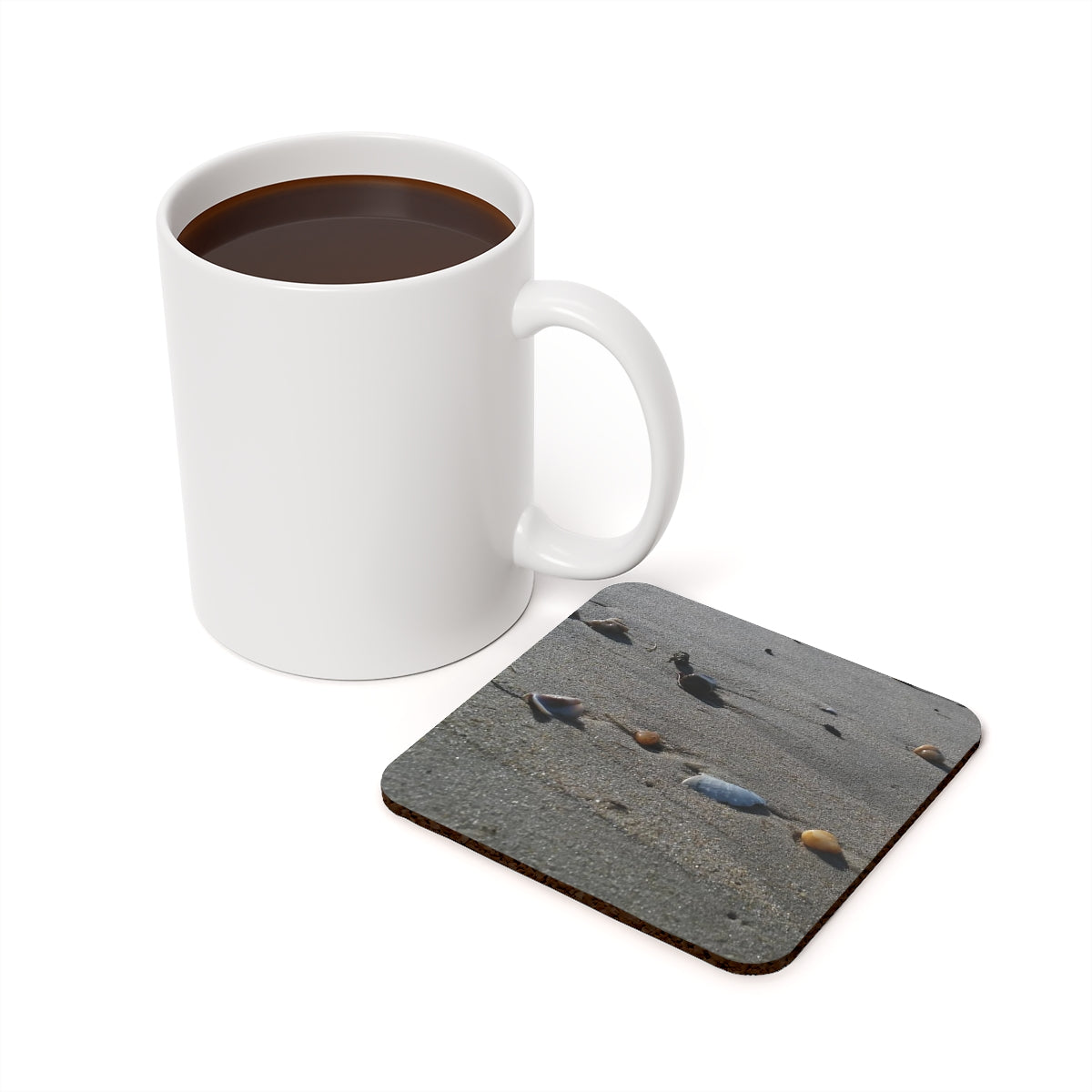NN Cork Back Coaster Shells Across Sand