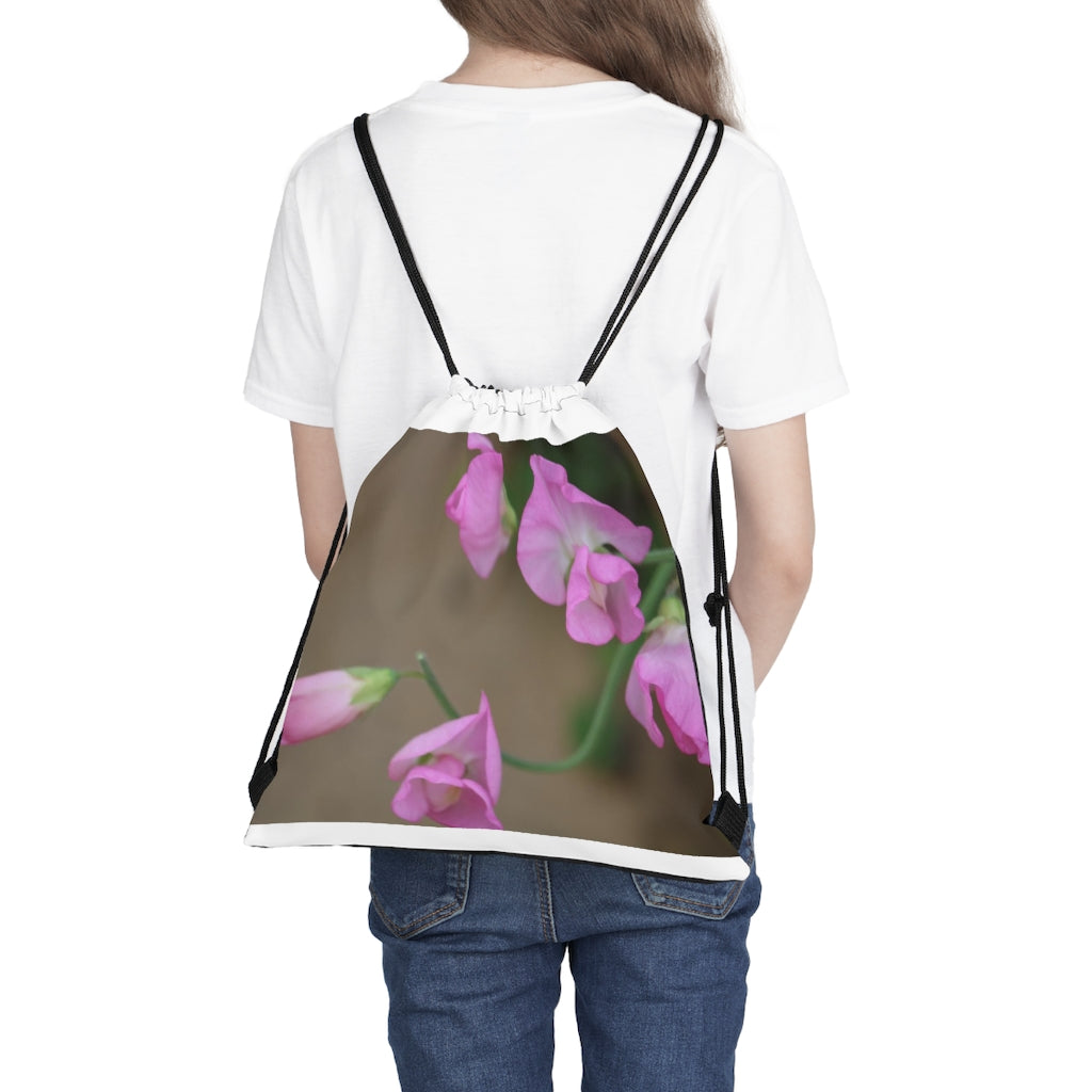 NN Outdoor Drawstring Bag Pink Vine Flowers
