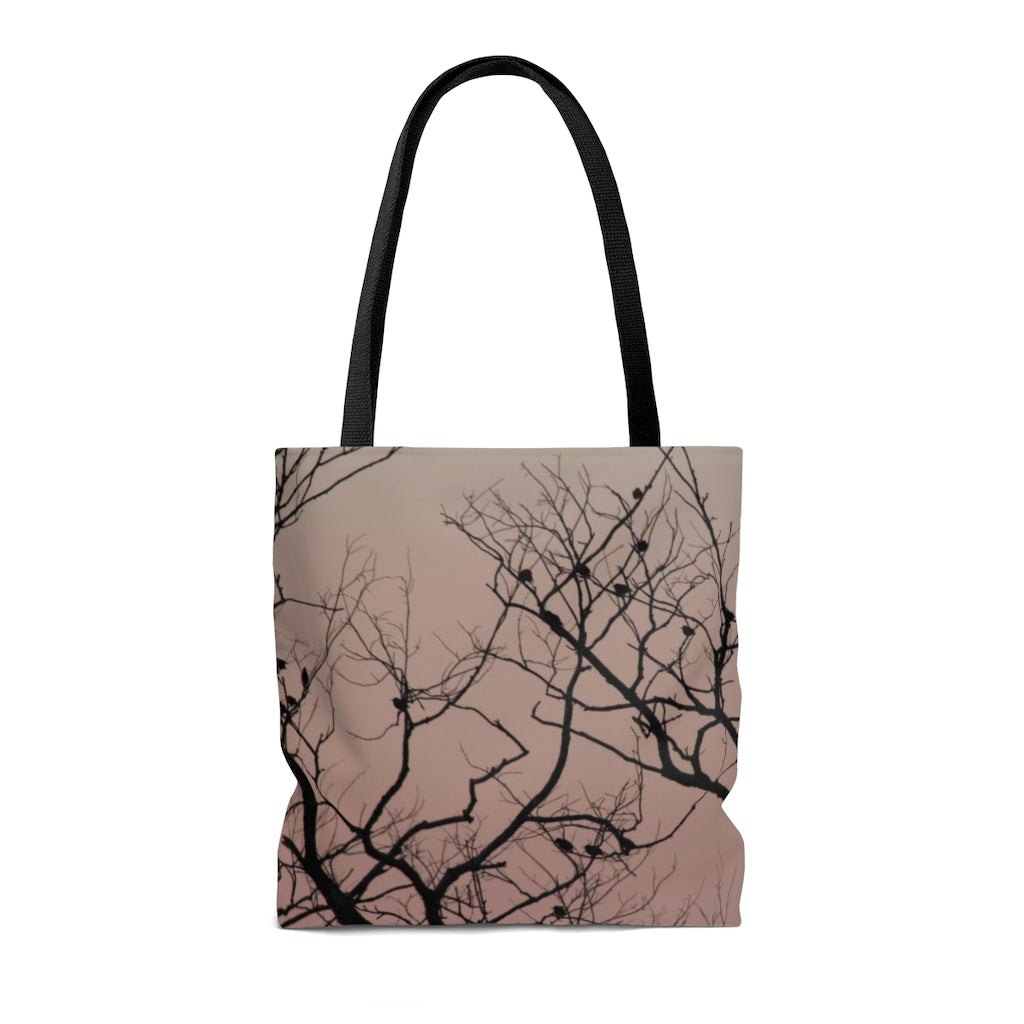 NN AOP Tote Bag Pink Sky Birds
