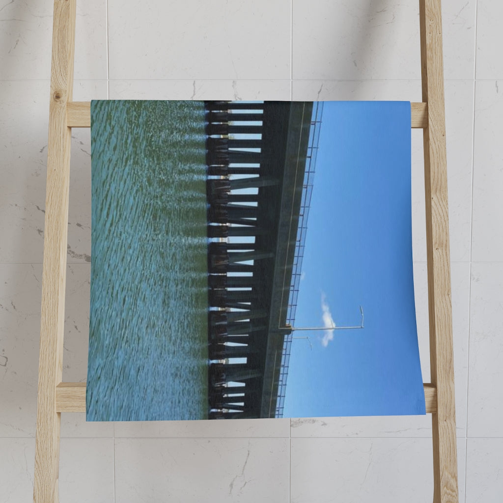 NN Fishing Hand Towel OCMD Blue Sky Below Bridge