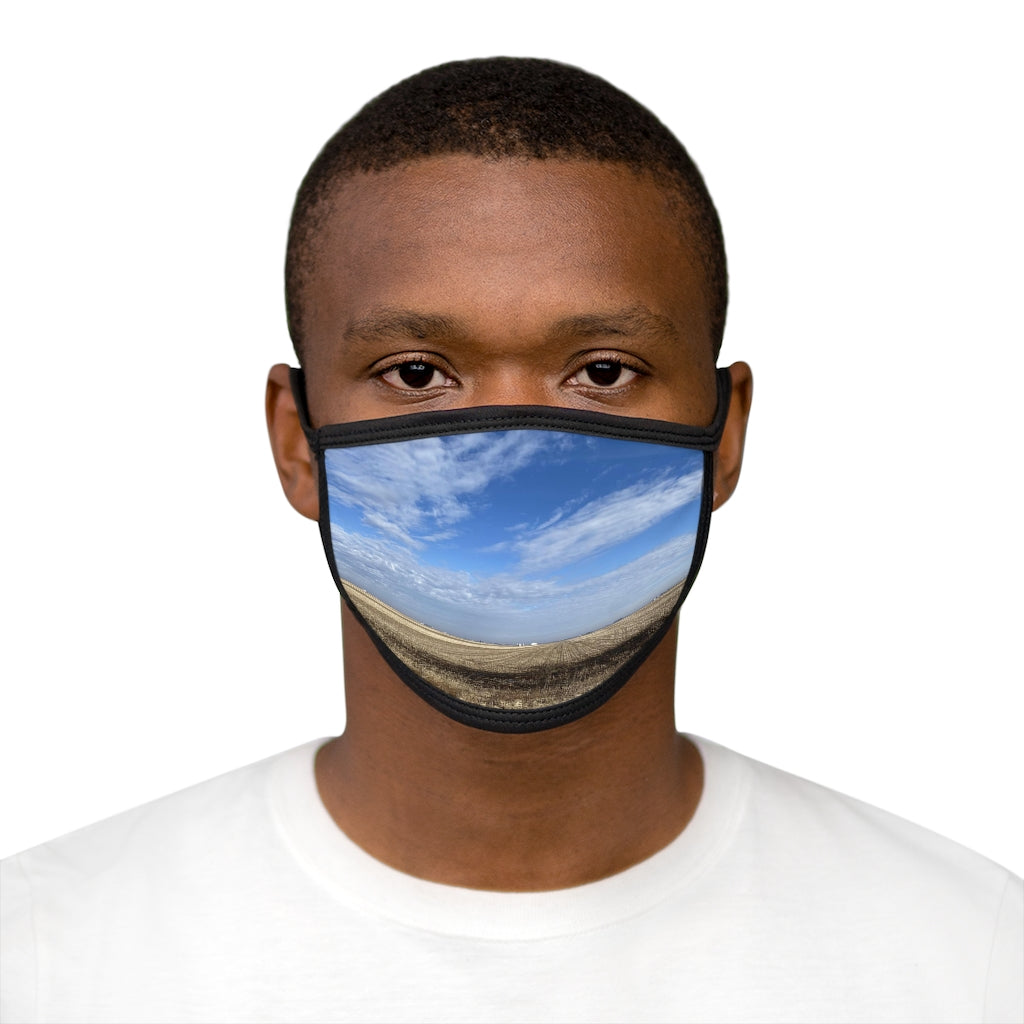 NN Mixed-Fabric Face Mask Blue Sky Clouds & A Field