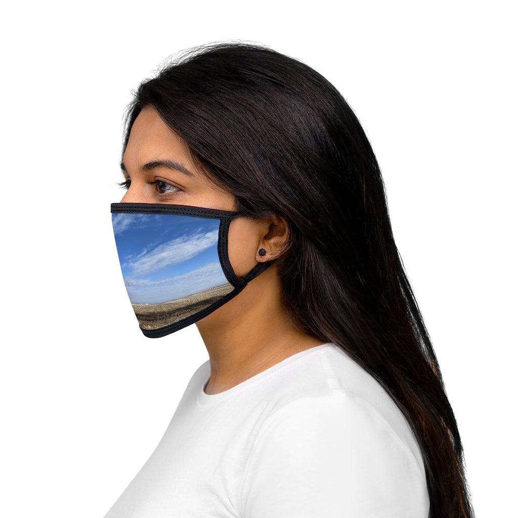NN Mixed-Fabric Face Mask Blue Sky Clouds & A Field