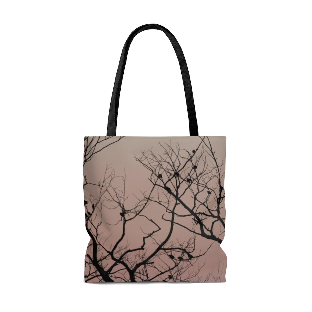 NN AOP Tote Bag Pink Sky Birds