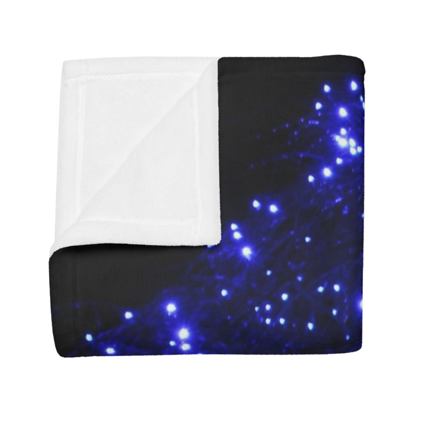 NN Plush Fleece Blanket Blue & White Christmas Lights Tree