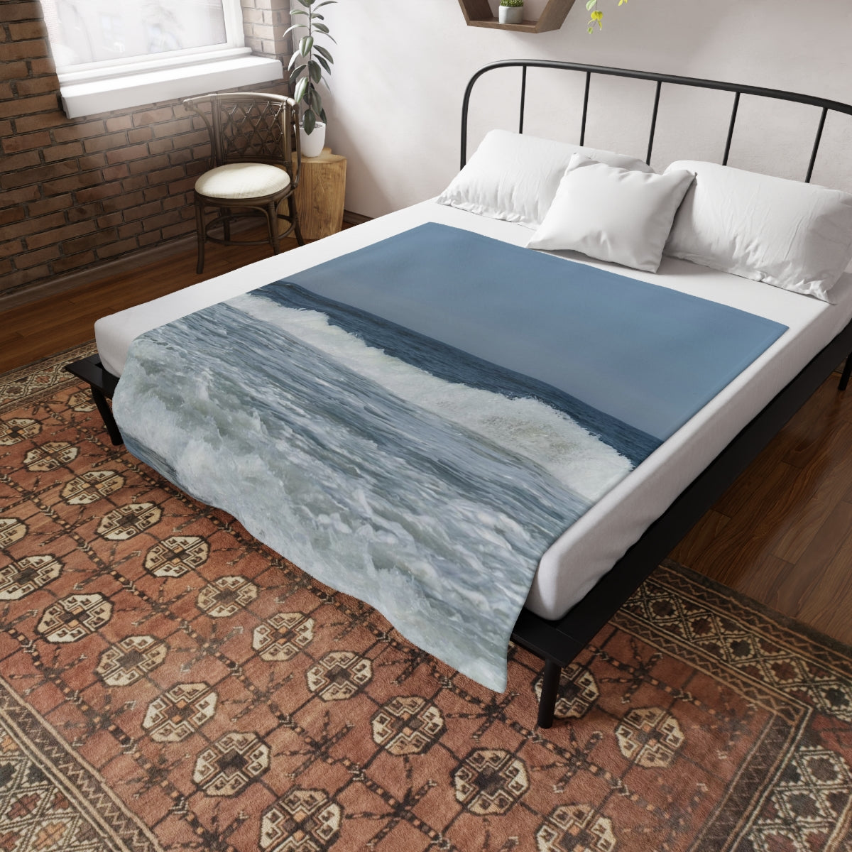 NN Plush Fleece Blanket Waves Come In