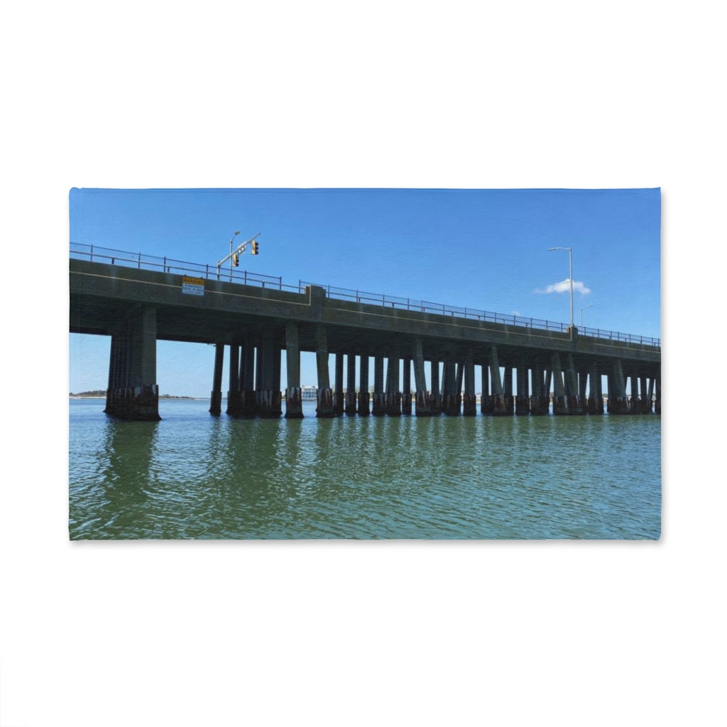 NN Fishing Hand Towel OCMD Blue Sky Below Bridge