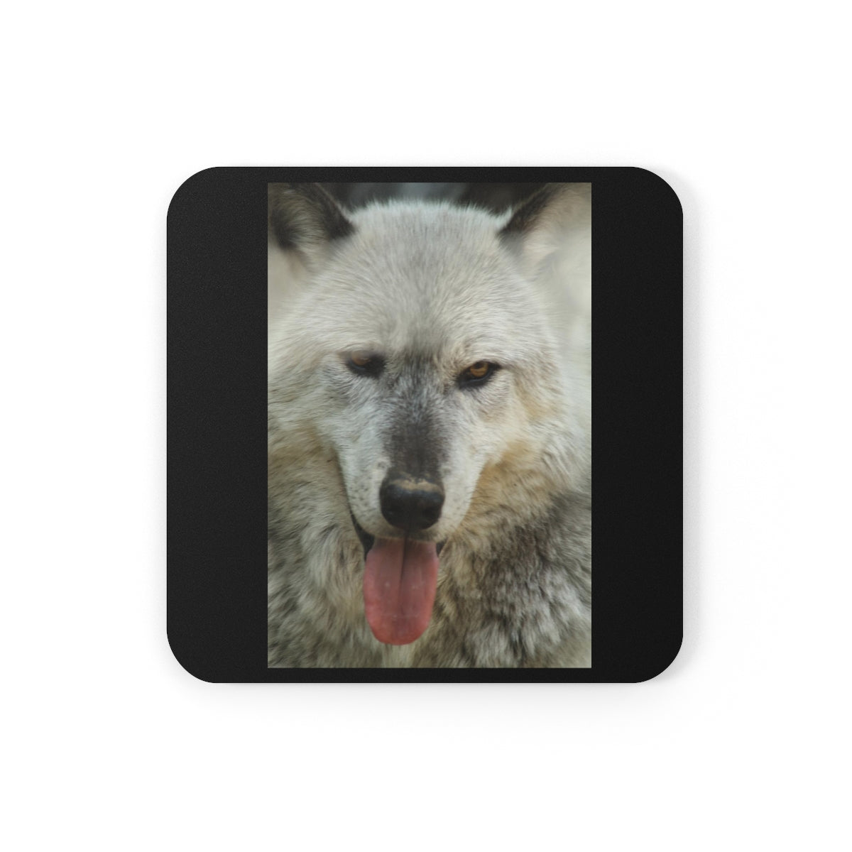 NN Cork Back Coaster Panting Wolf