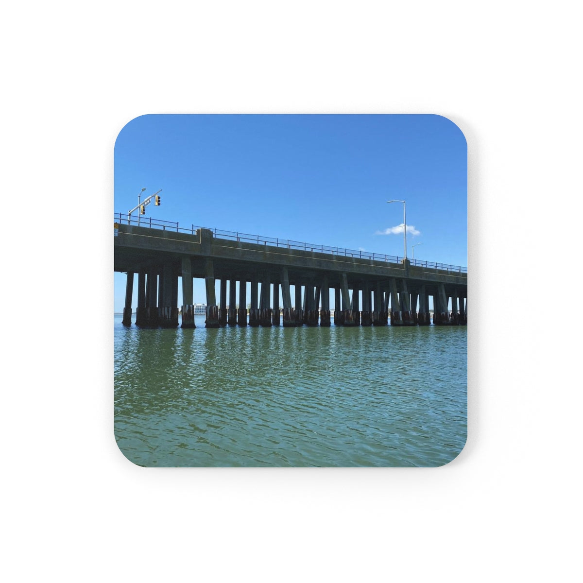 NN Cork Back Coaster OCMD Blue Sky Below Bridge