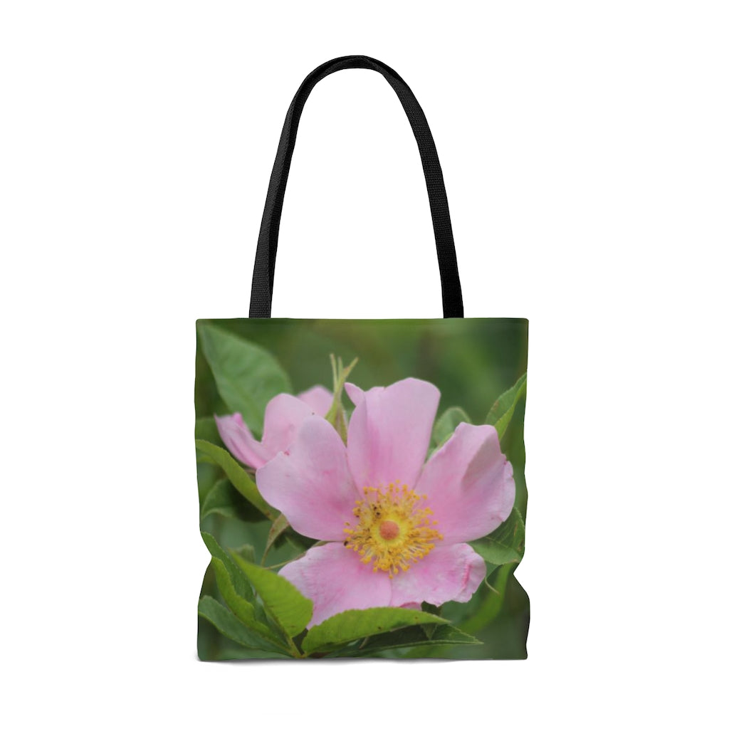NN AOP Tote Bag Pink Open With Yellow