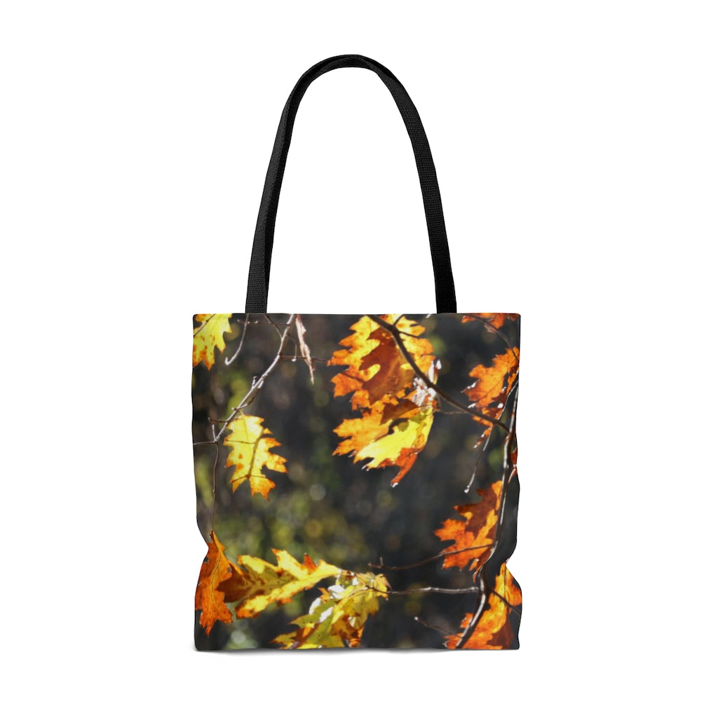 NN AOP Tote Bag Yellow Orange Brown Leaves