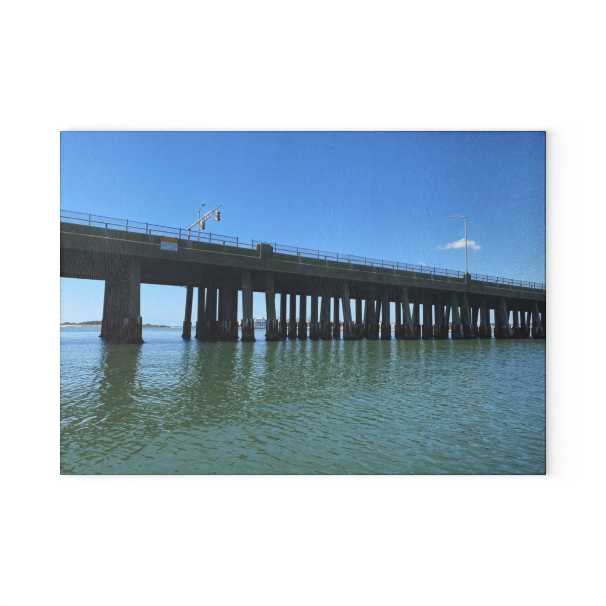 NN Glass Cutting Board OCMD Blue Sky Below Bridge