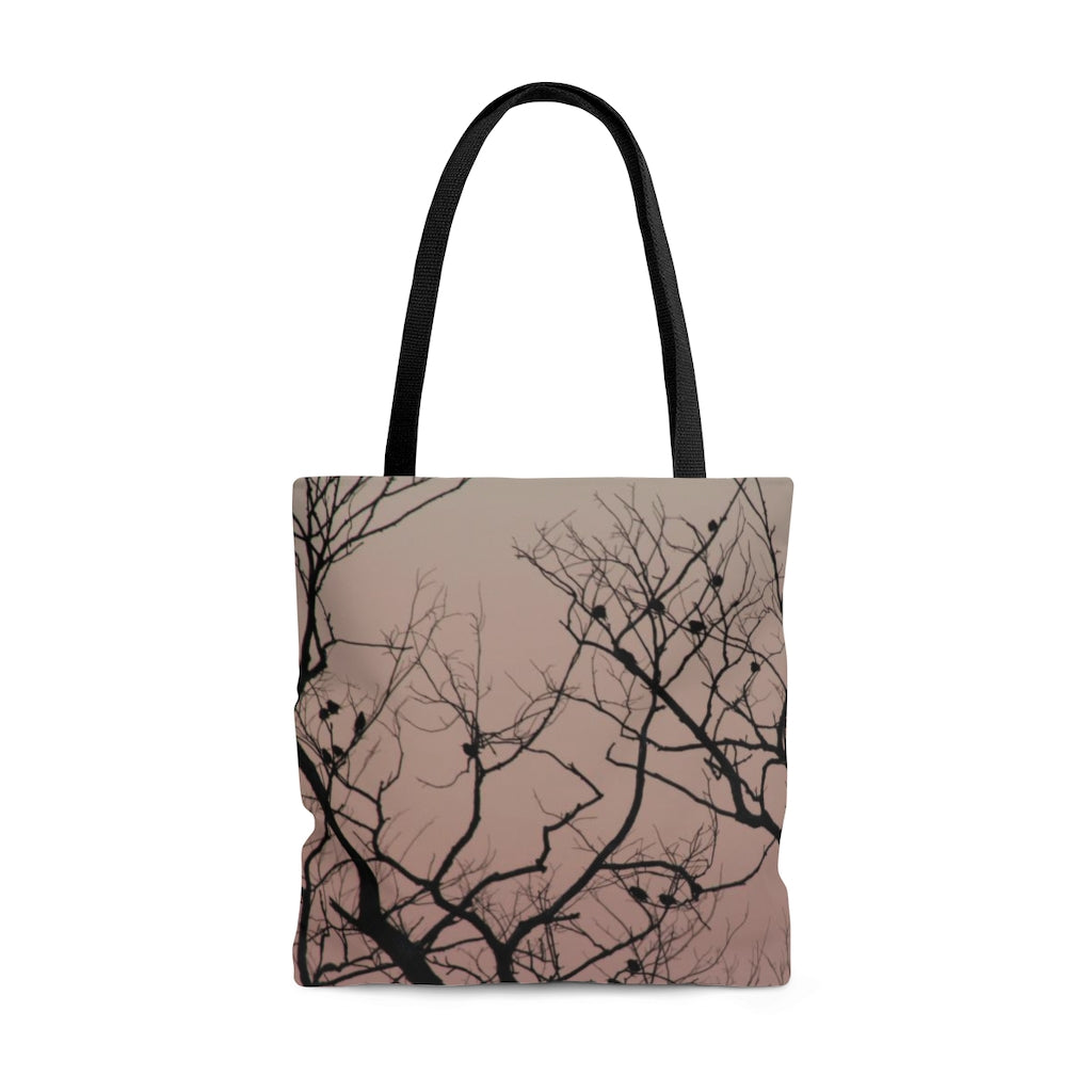 NN AOP Tote Bag Pink Sky Birds
