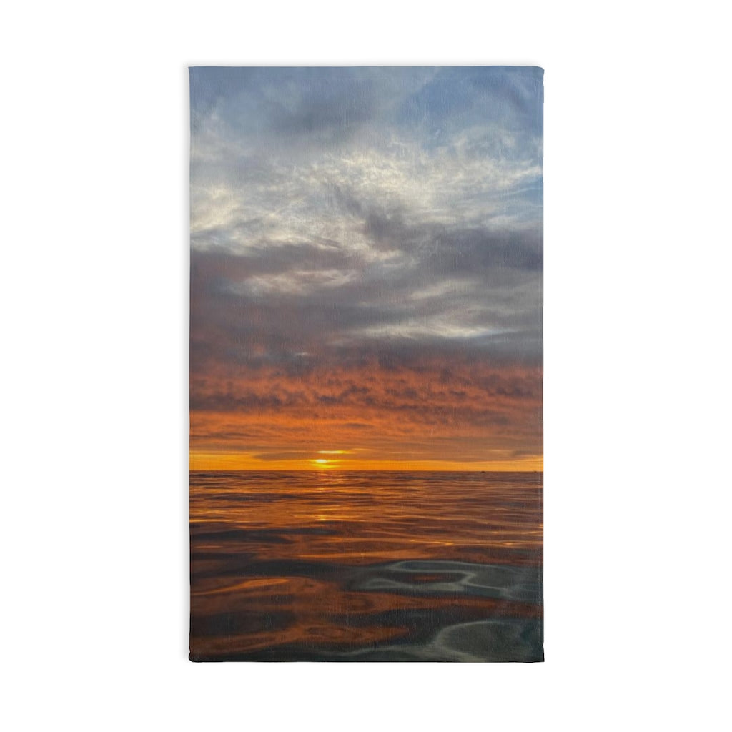 NN Fishing Hand Towel CMNJ Orange Mirror Ocean Waves