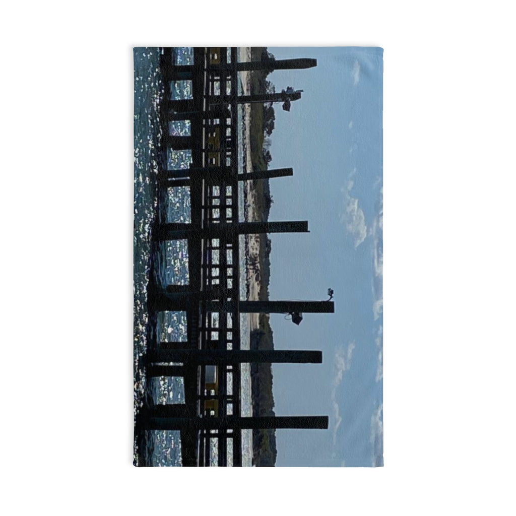 NN Fishing Hand Towel Blue Sky Oceanic Fishing Pier