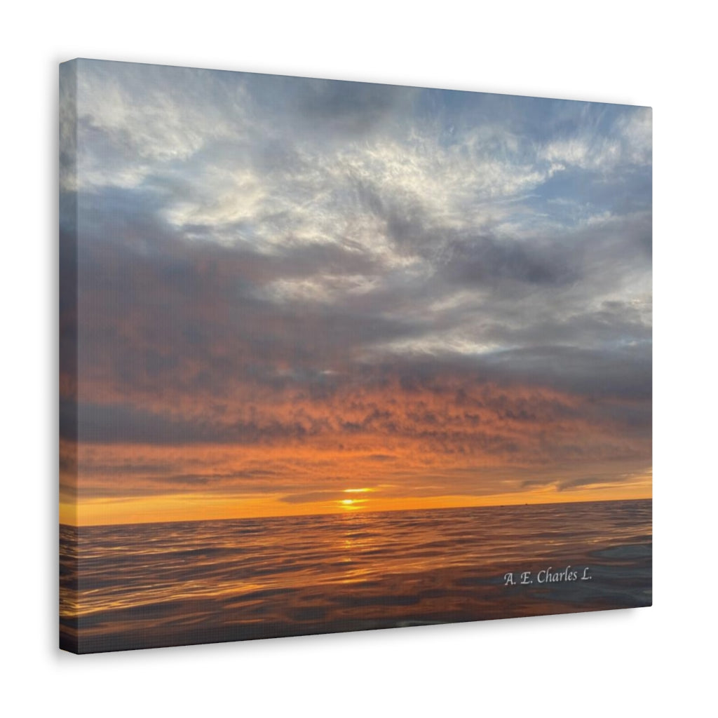 Canvas Gallery Wraps CMNJ Orange Mirror Ocean Waves