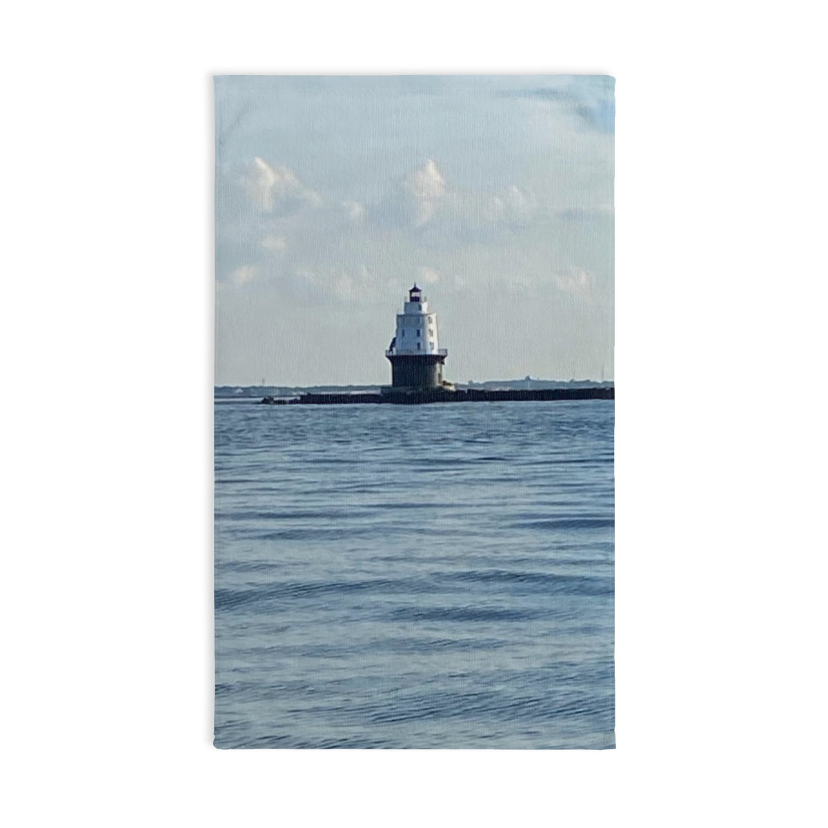 NN Fishing Hand Towel Clouds Over Lighthouse & Water