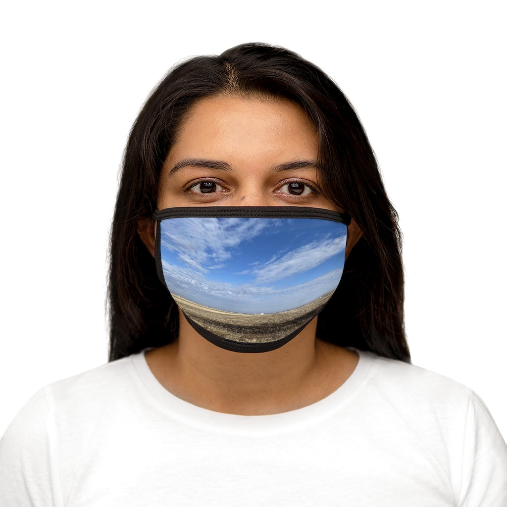 NN Mixed-Fabric Face Mask Blue Sky Clouds & A Field