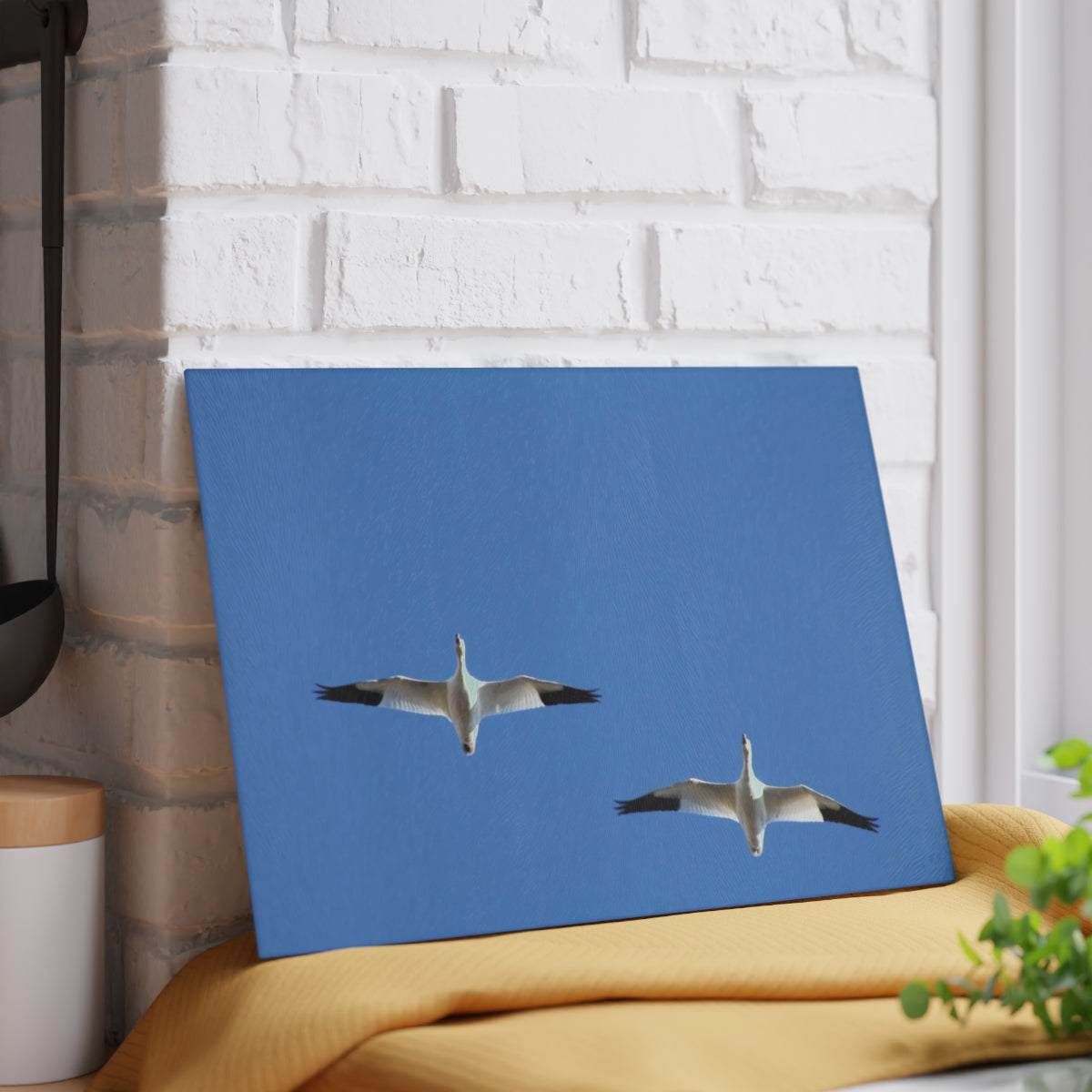 NN Glass Cutting Board 2 Snow Geese