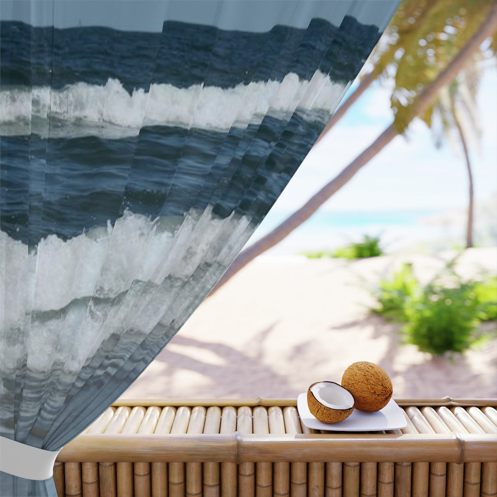 NN Window Curtains (1 Piece) OCNJ Waves Crashing In