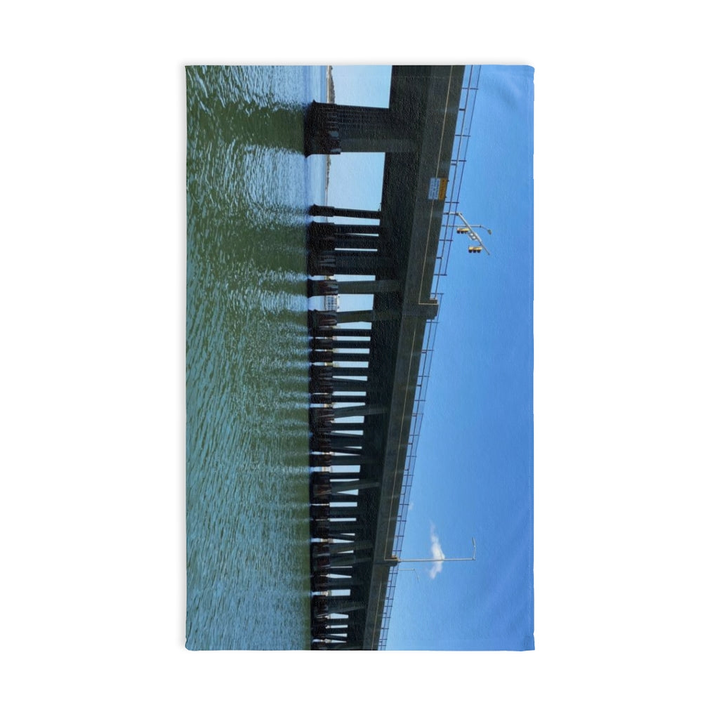 NN Fishing Hand Towel OCMD Blue Sky Below Bridge