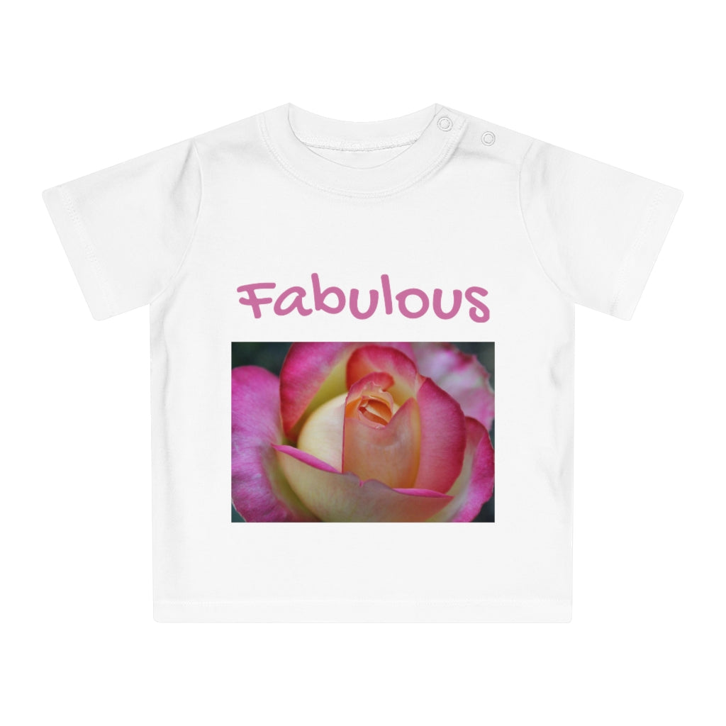NN Baby T-Shirt (Ms) Close Pink & Yellow Rose