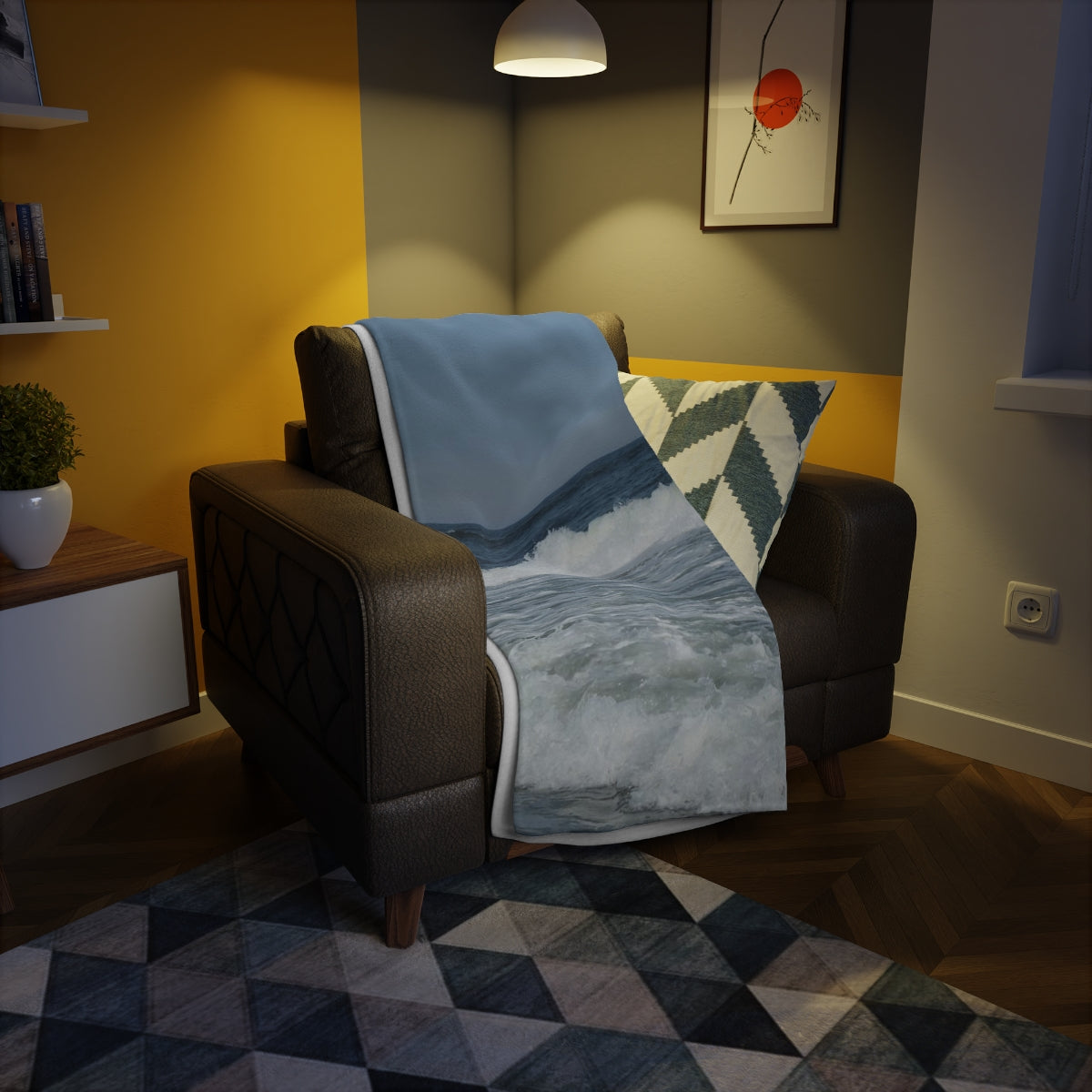 NN Plush Fleece Blanket Waves Come In