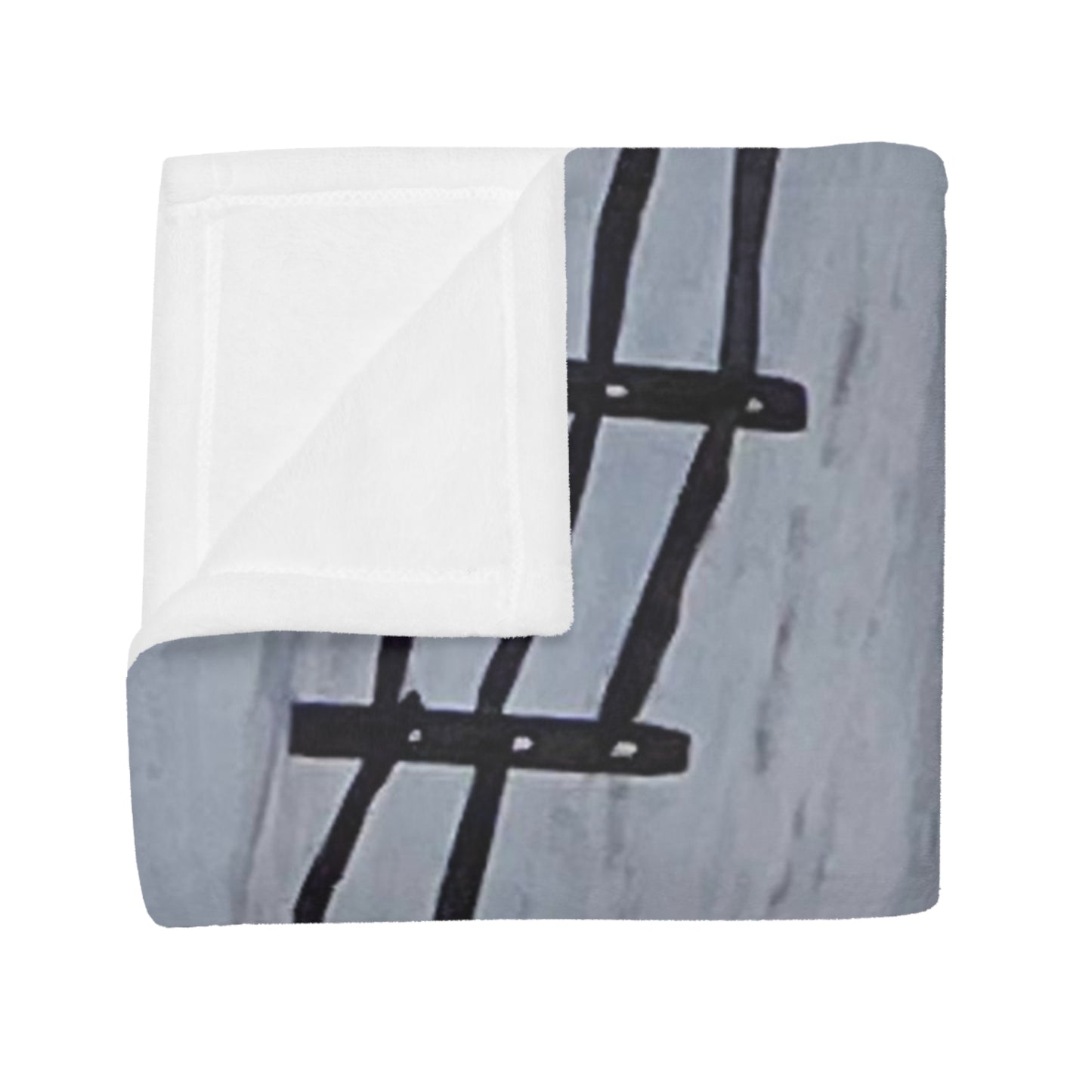 NN Plush Fleece Blanket Two Trees & Fence On Snow Hill
