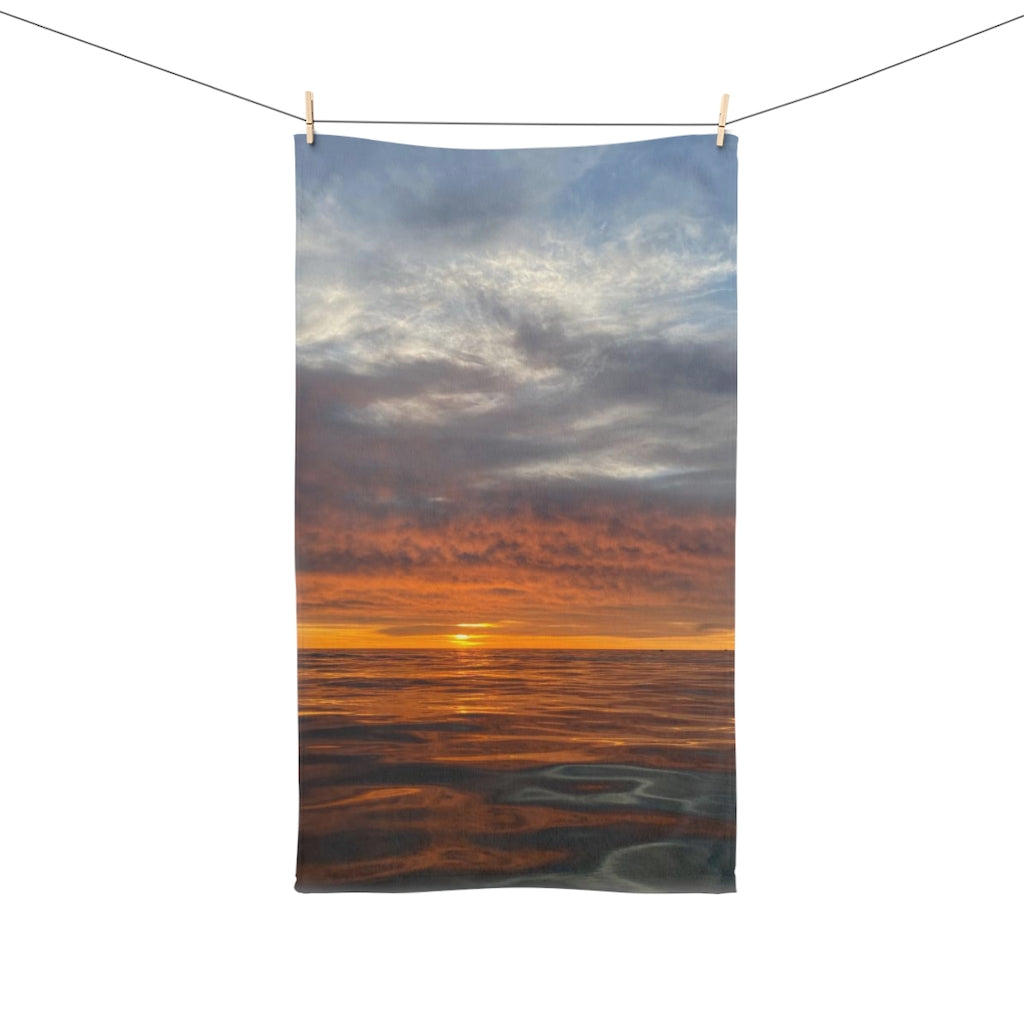 NN Fishing Hand Towel CMNJ Orange Mirror Ocean Waves
