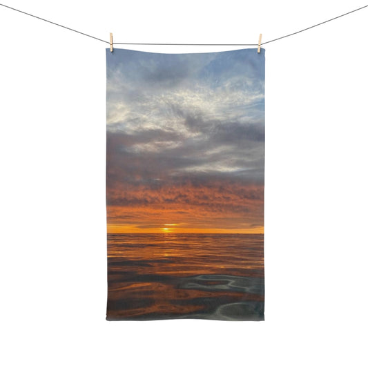 NN Fishing Hand Towel CMNJ Orange Mirror Ocean Waves