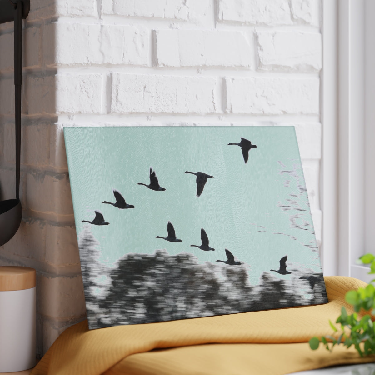 NN Glass Cutting Board Flying Flock