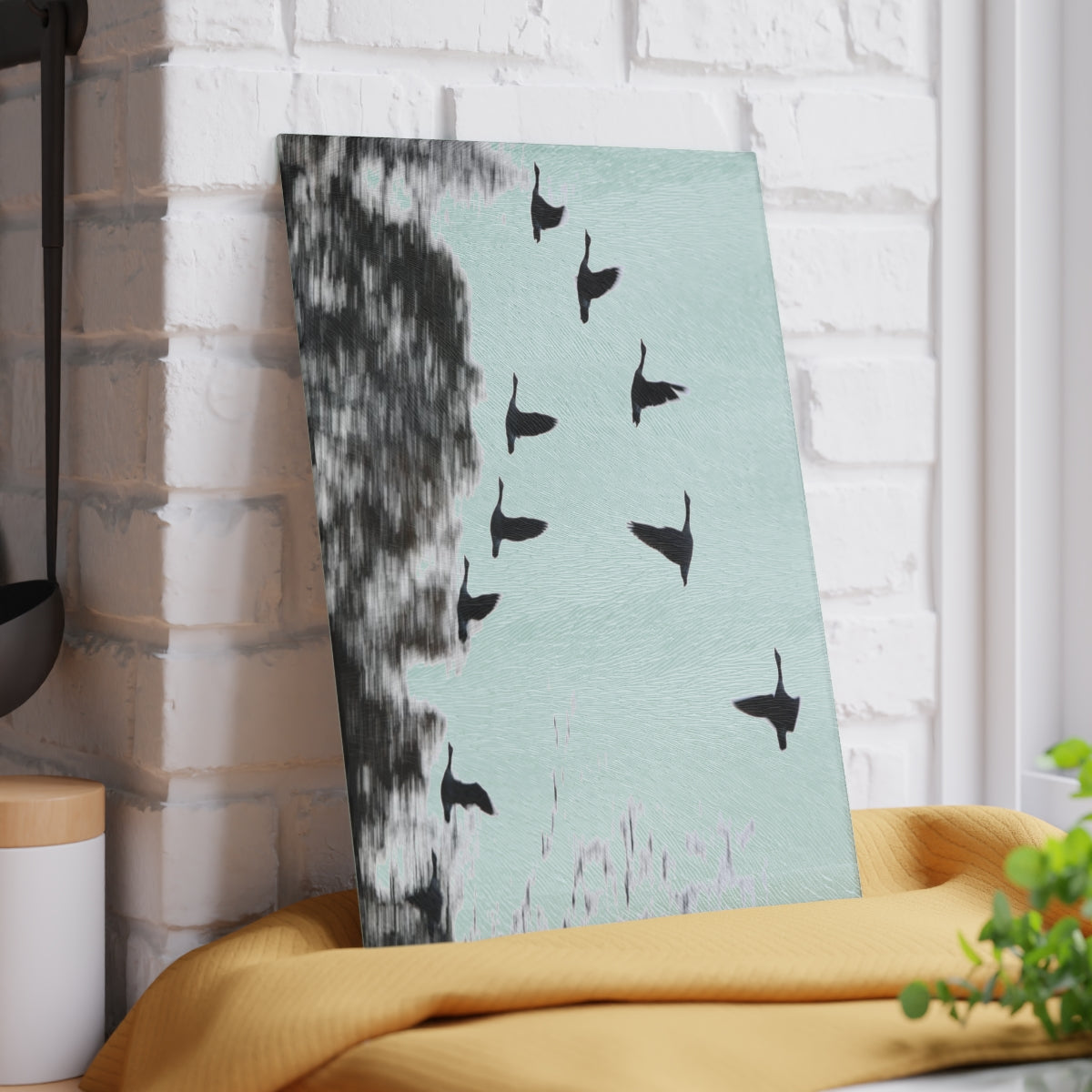 NN Glass Cutting Board Flying Flock