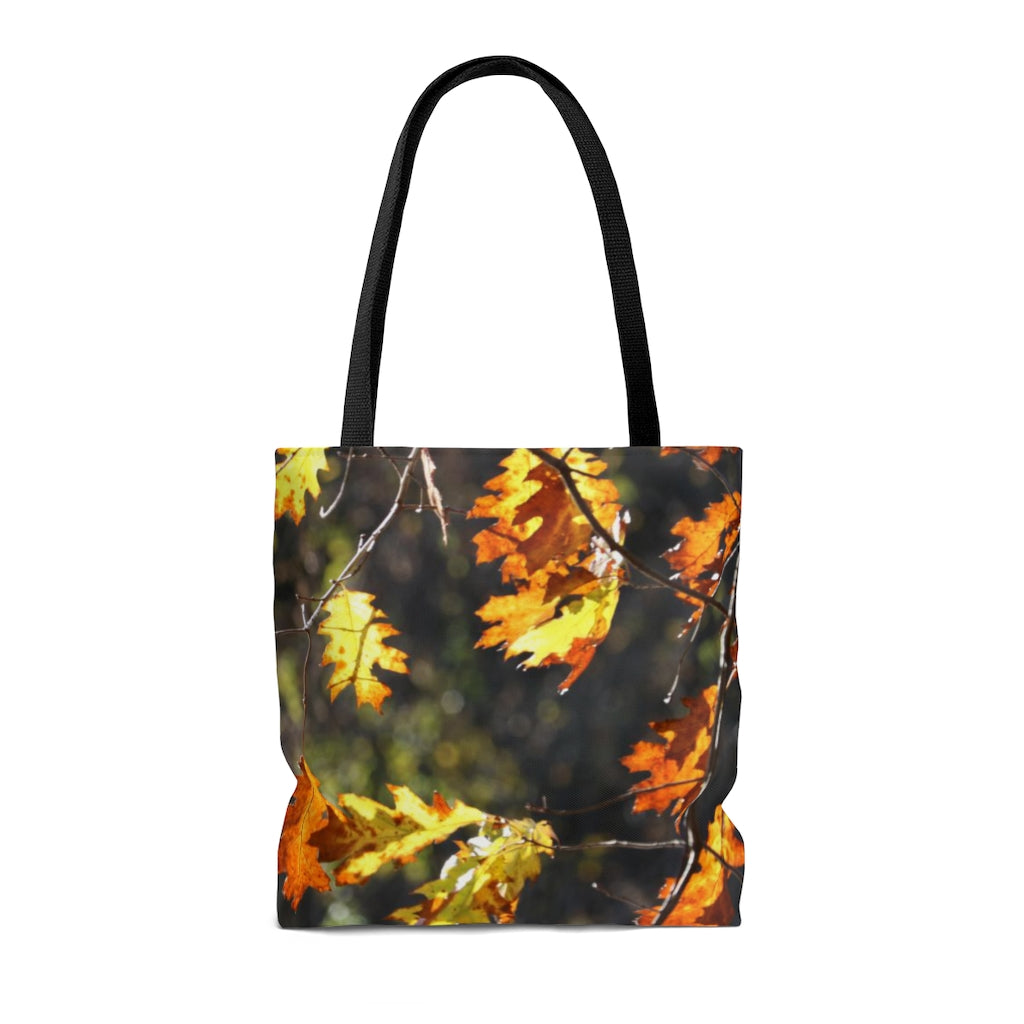 NN AOP Tote Bag Yellow Orange Brown Leaves