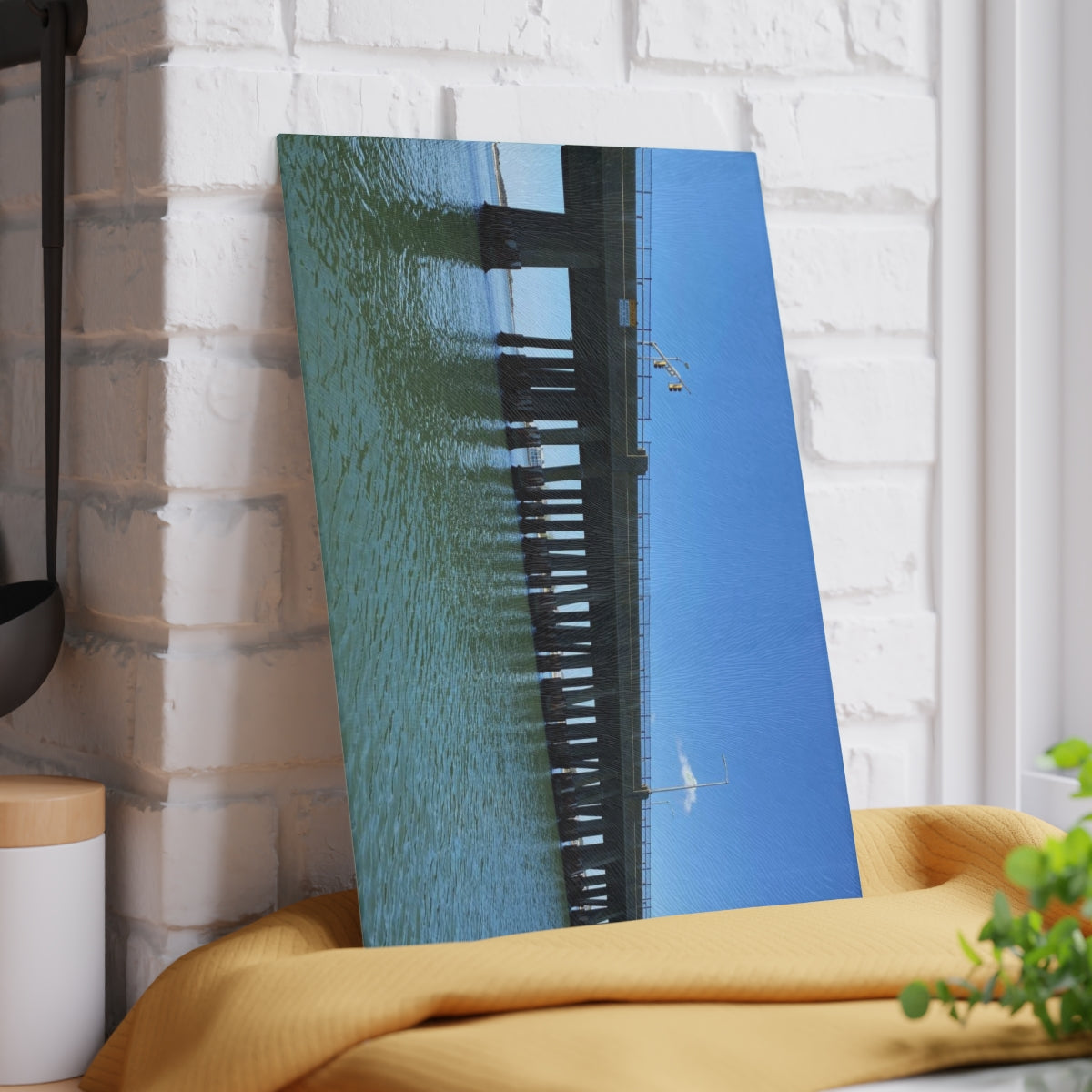 NN Glass Cutting Board OCMD Blue Sky Below Bridge