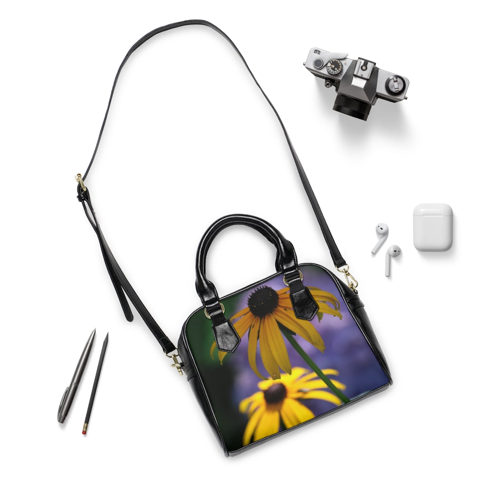 NN Shoulder Handbag 2 Black Eyed Susans & Purple