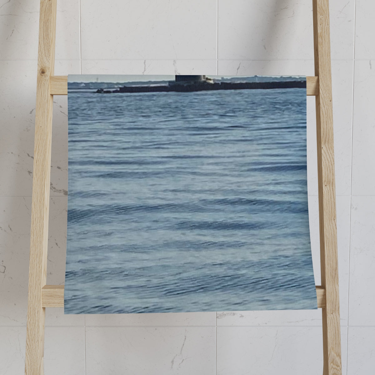 NN Fishing Hand Towel Clouds Over Lighthouse & Water