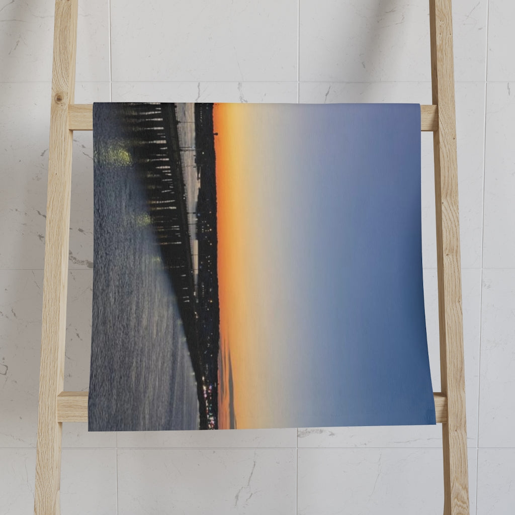 NN Fishing Hand Towel Blue Sky OCMD Bridge Over Water