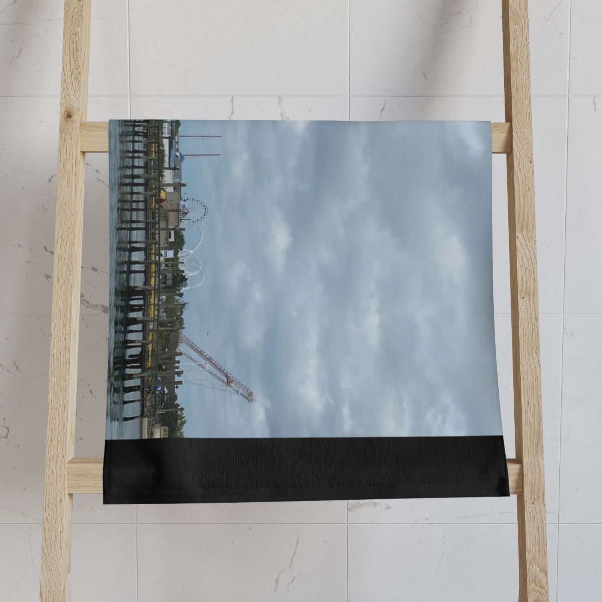 NN Fishing Hand Towel Coming In OCMD Oceanic Fishing Pier & Clouds